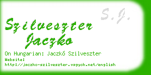 szilveszter jaczko business card