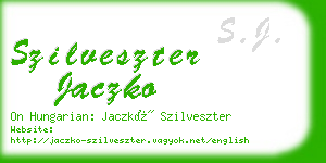 szilveszter jaczko business card